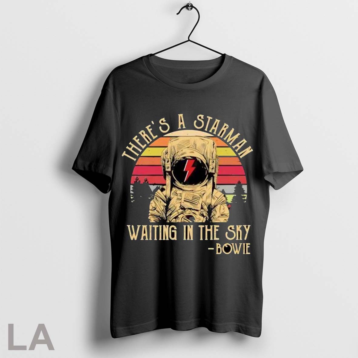 Original Theres A Starman Waiting In The Sky Bowie Retro T Shirt Unisex