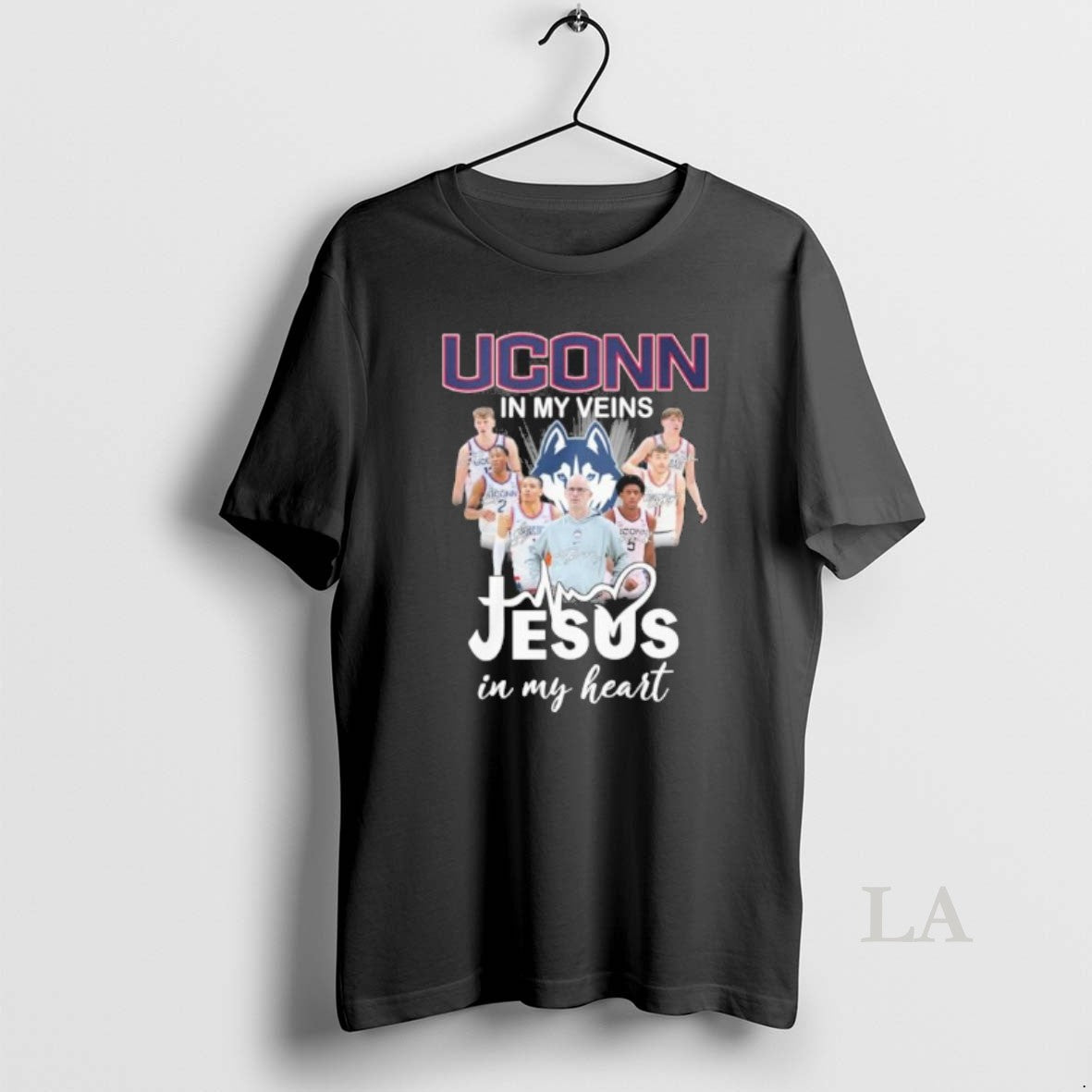 Original Uconn Huskies Basketball In My Veins Jesus In My Heart Unisex