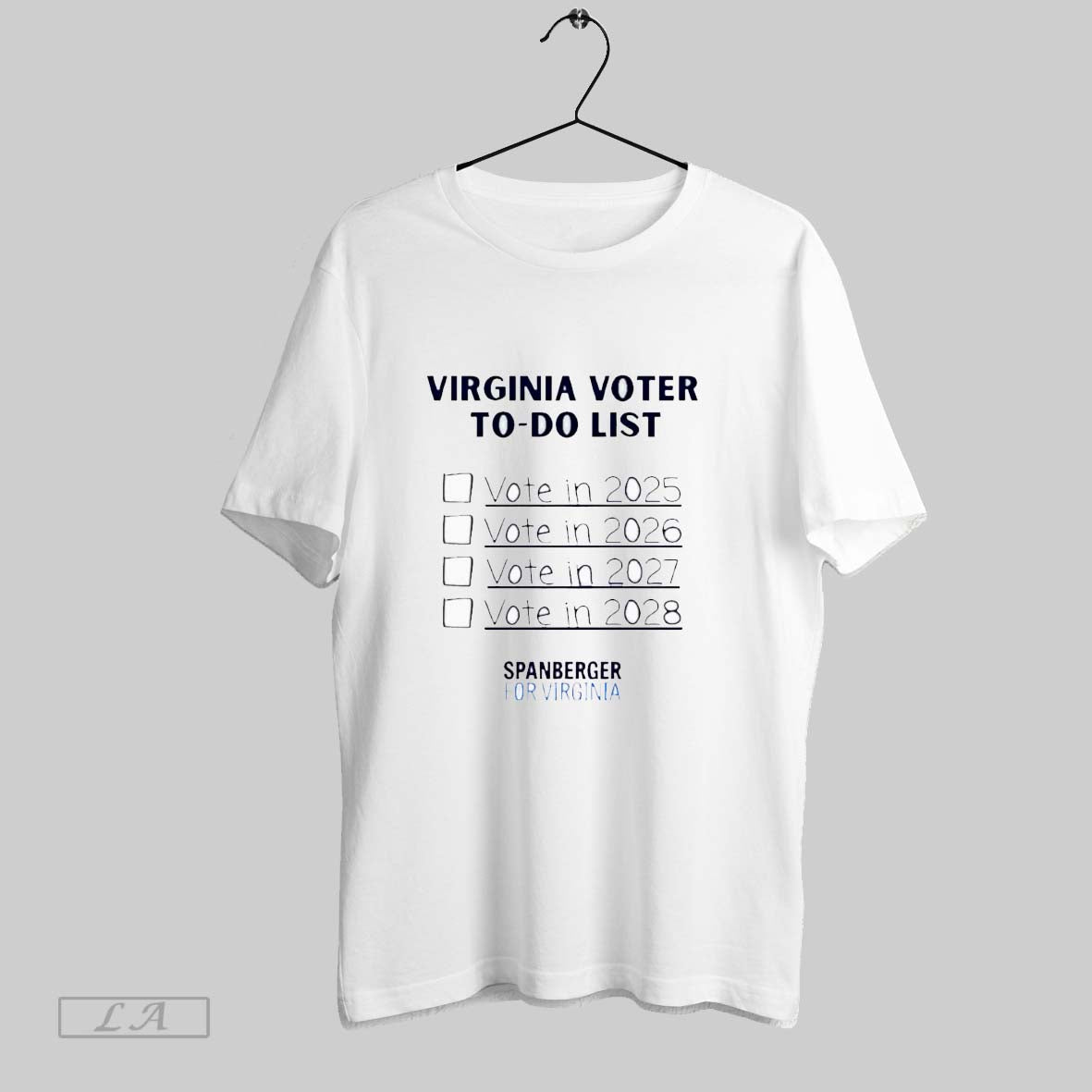 Original Virginia Voter To Do List Vote In 2025 Spanberger T Shirt Unisex