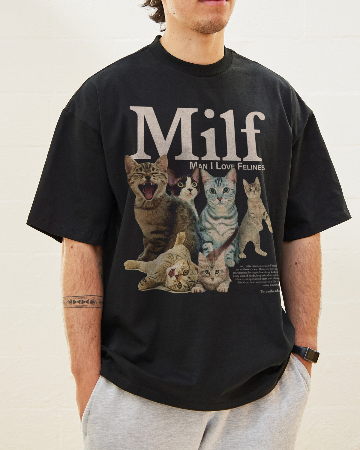 Man I Love Felines Oversized Tee Unisex