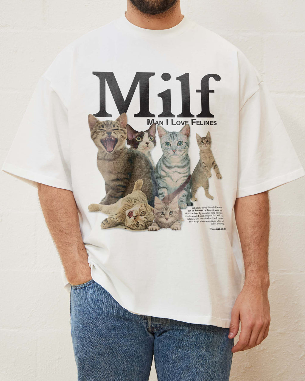 Man I Love Felines Oversized Tee Unisex