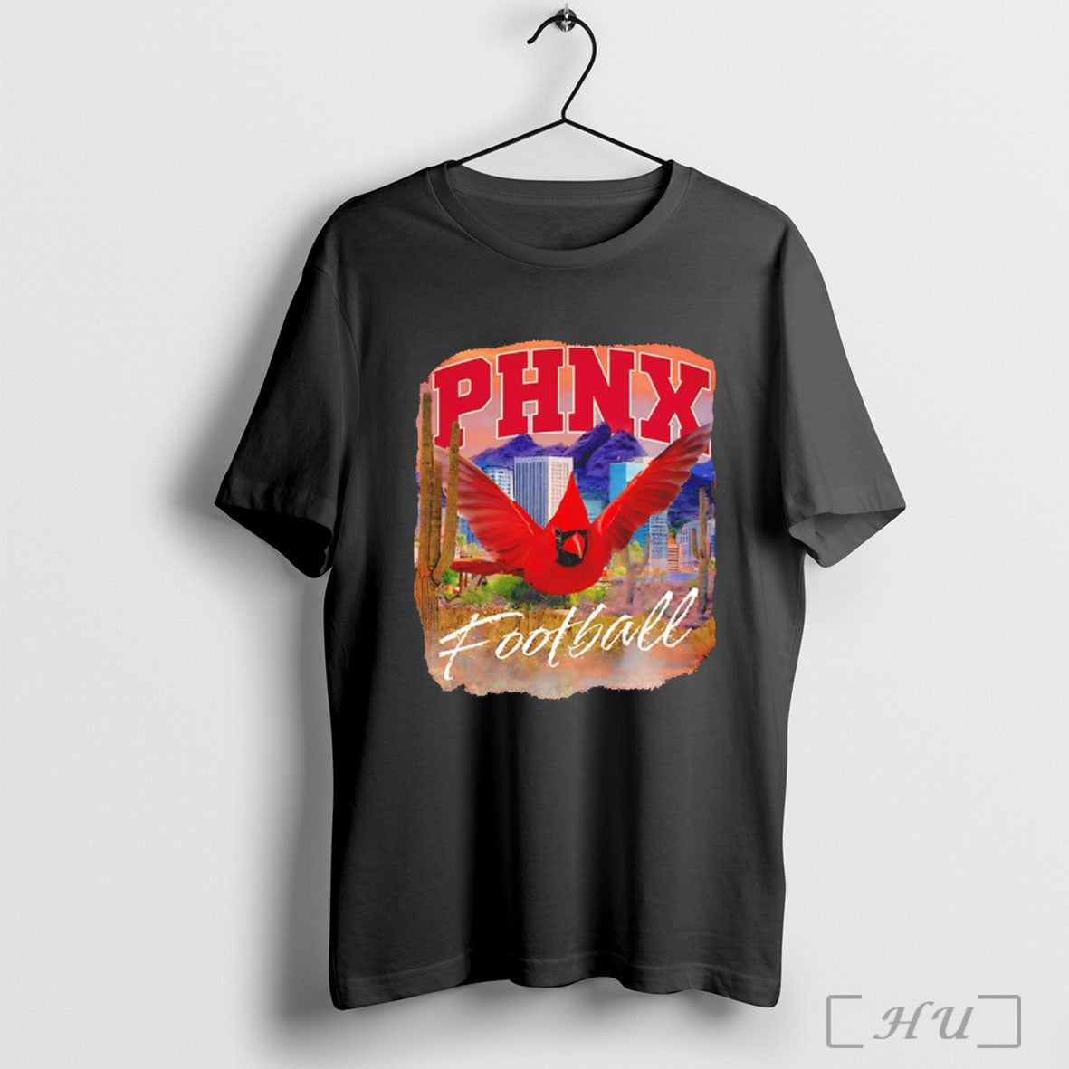 Phnx Cardinal City Phoenix Skyline Football T Shirt Unisex