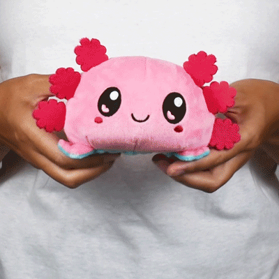 TeeTurtle Reversible Axolotl Plushie (Pink + Aqua Worried) Unisex