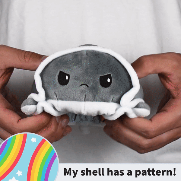 TeeTurtle Reversible Turtle Plushie (Storm Clouds Shell + Rainbows Shell) Unisex