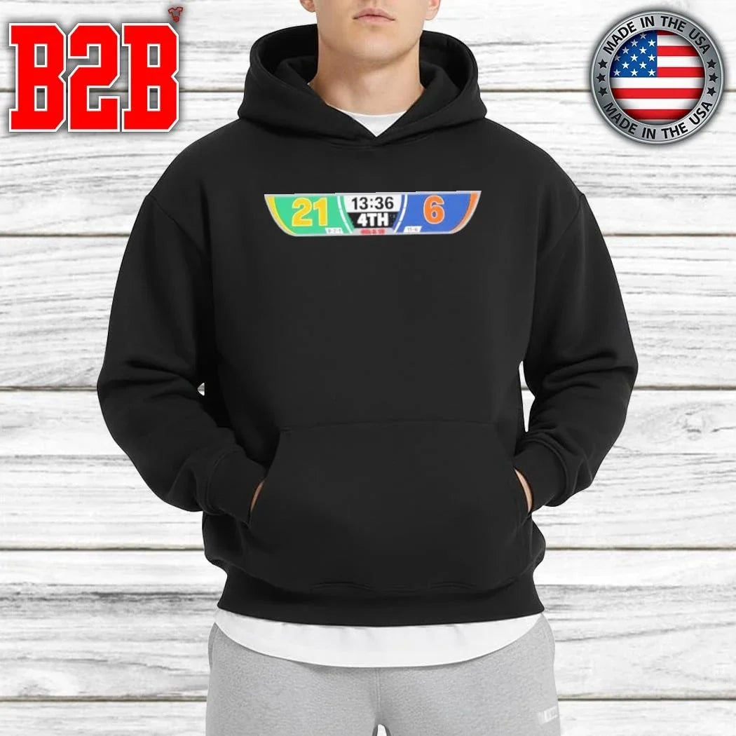 Packers 21 Bears 6 Scoreboard Fourth Quarter Football Shirt Unisex
