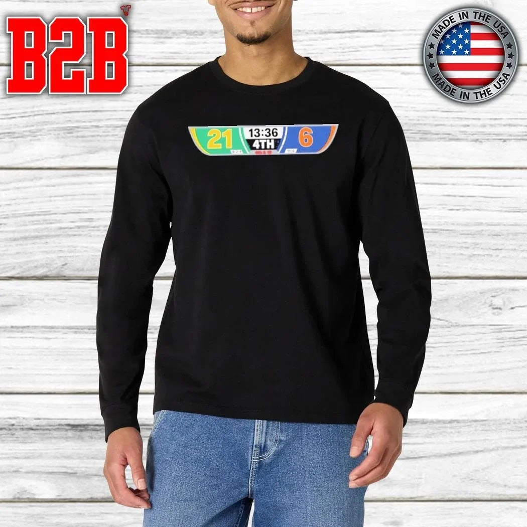 Packers 21 Bears 6 Scoreboard Fourth Quarter Football Shirt Unisex