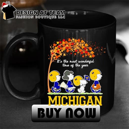 Peanuts character walking Michigan football it’s the most wonderful time of the year shirt
