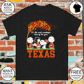 Peanuts character walking Texas Longhorn Football it’s the most wonderful time of the year shirt