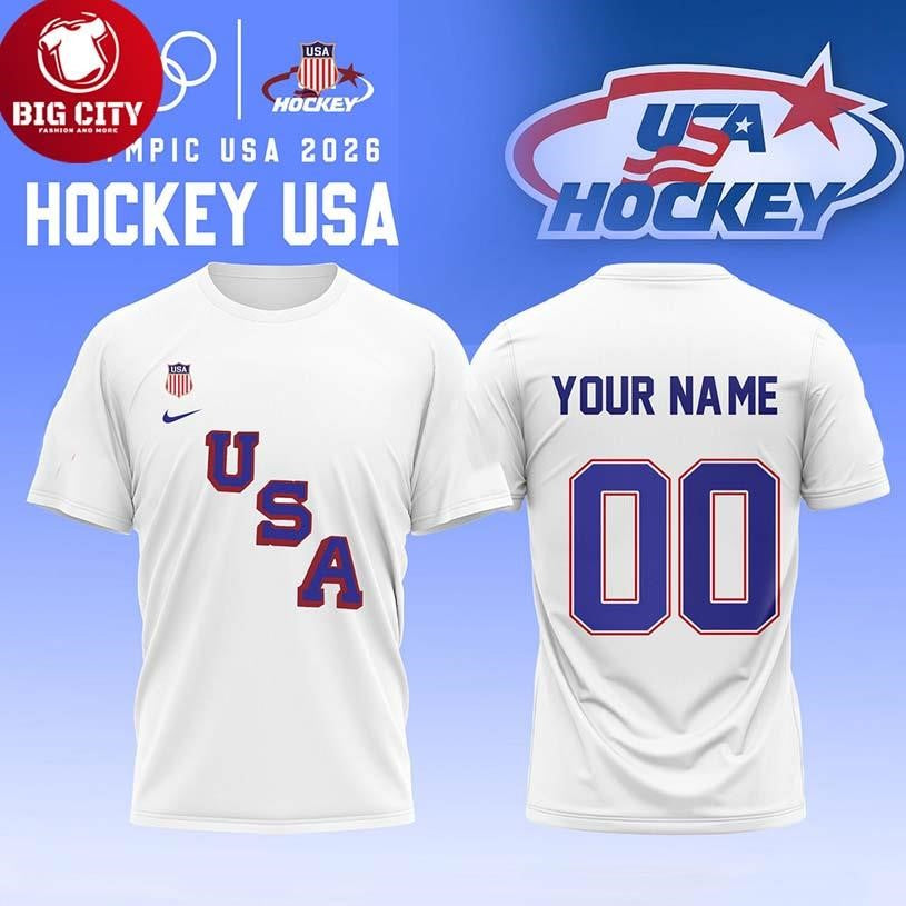 Personalized USA 2026 Olympic Hockey Two Sided Shirt Unisex