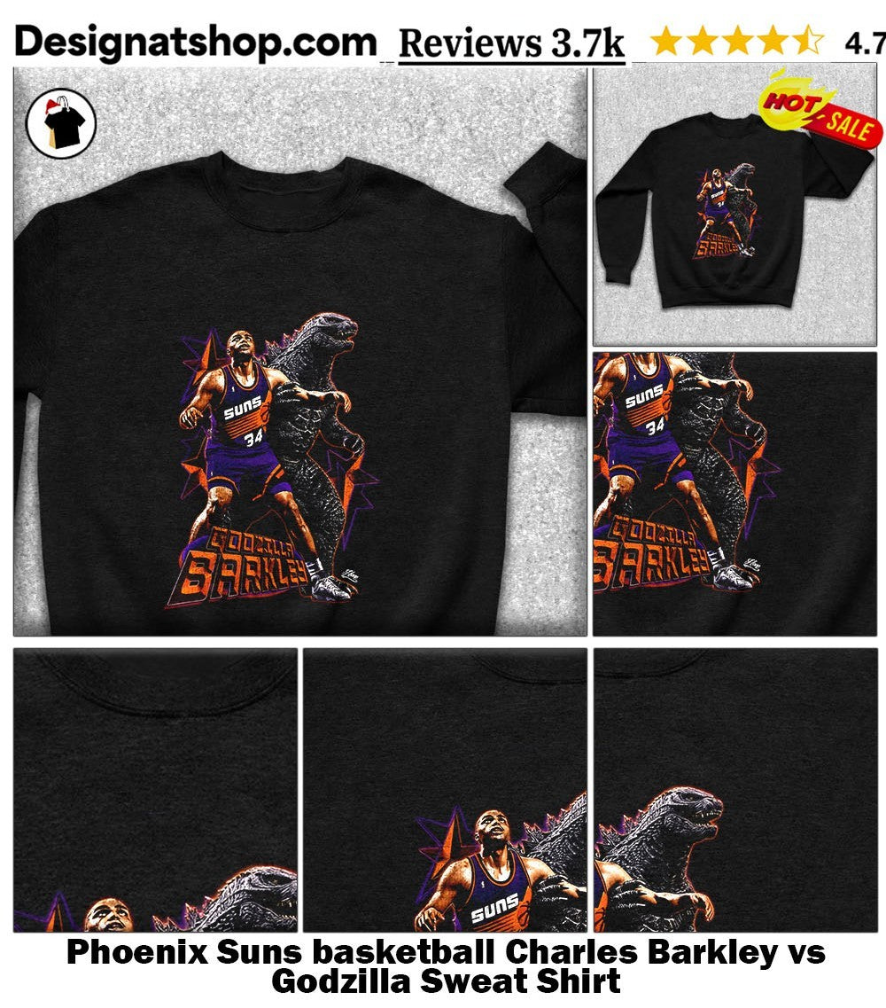 Phoenix Suns basketball Charles Barkley vs Godzilla shirt