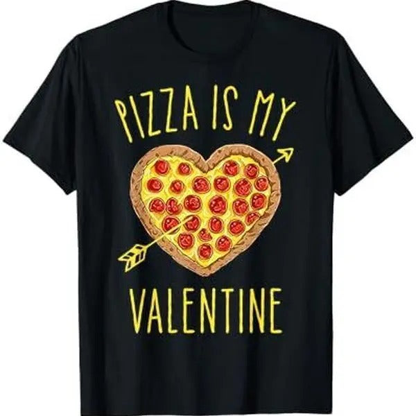 Pizza Is My Valentine Valentines Day Heart Pepperoni Lover T-Shirt Hoodie, Sweatshirt | Teenookco.com
