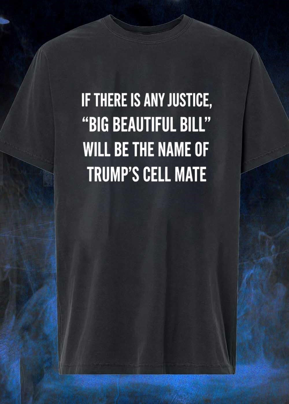 Political Humor If There Is Any Justice Big Beautiful Bill Will Be The Name Of Trumps Cell Mate T-Shirt