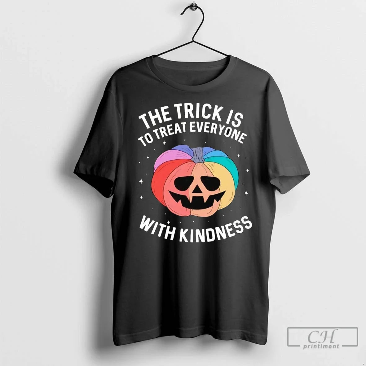 Premium Pumpkin The Trick Is To Treat Everyone With Kindness Halloween Unisex