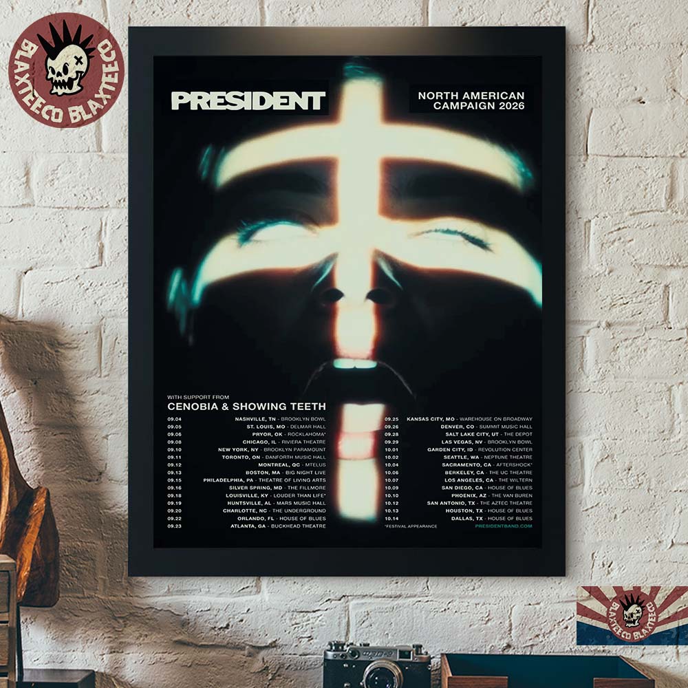 President North American Campaign 2026 Tour Merch Poster Blood Of Your Empire Home Decor Poster Canvas