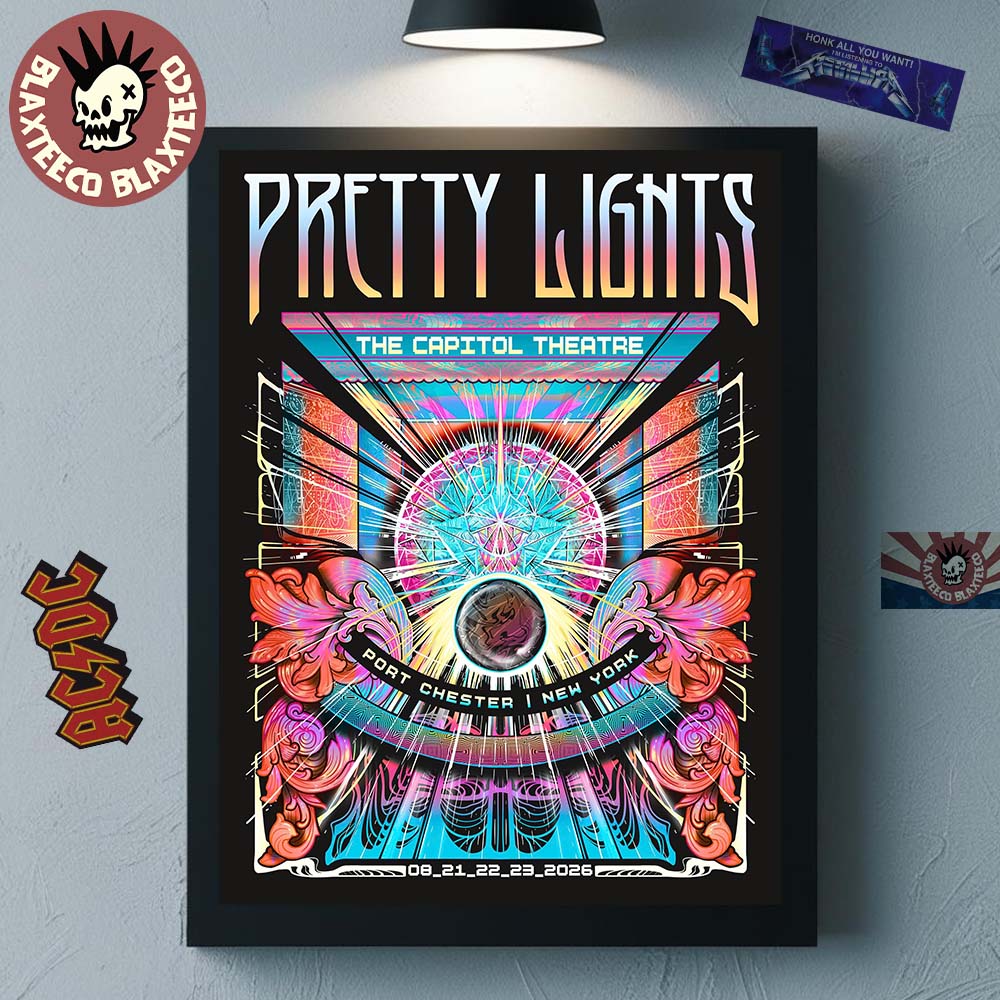 Pretty Lights Port Chester New York 2026 Event Poster Live At The Capitol Theatre On August 21 22 23 2026 Home Decor Poster Canvas