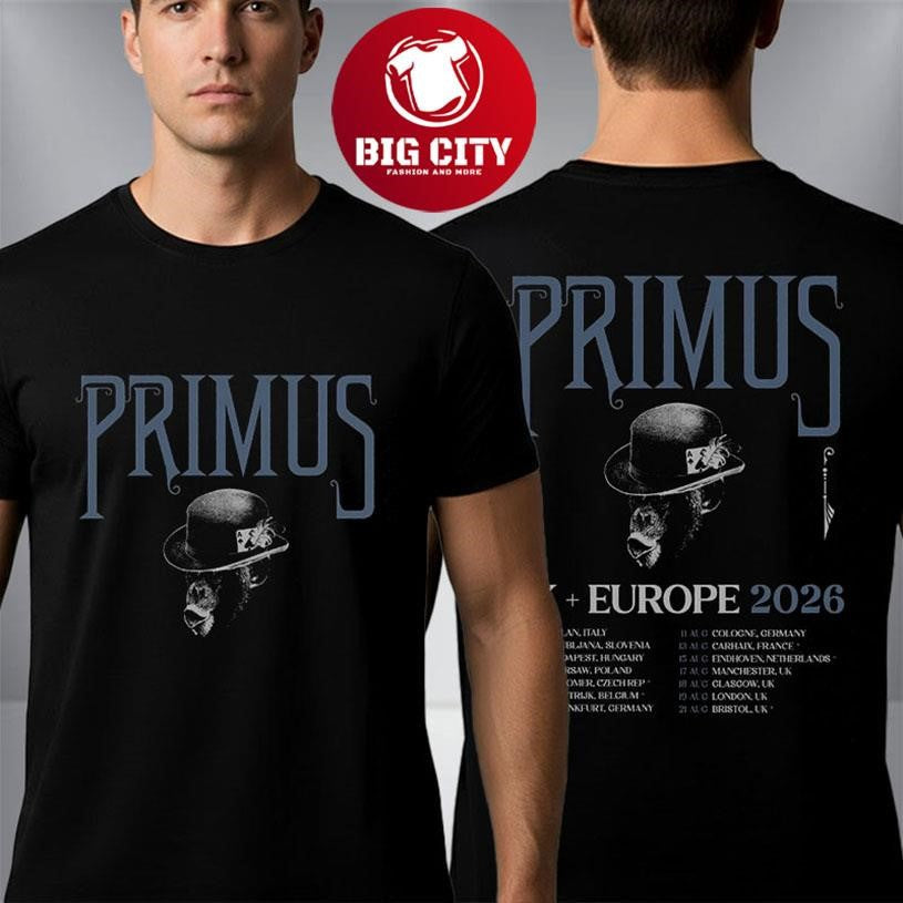 Primus UK And Europe 2026 Tour Venue Dates Schedule Two Sided Shirt Unisex