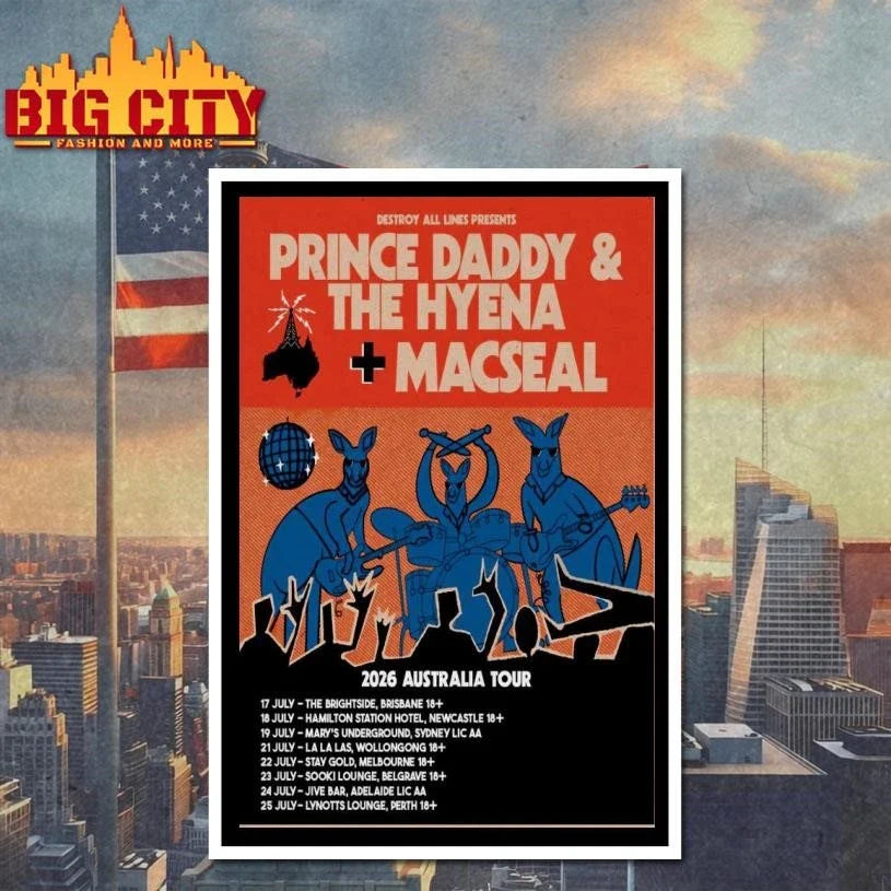 Prince Daddy &amp; The Hyena, Macseal 2026 Australia Tour-Portrait Poster Shirt Unisex