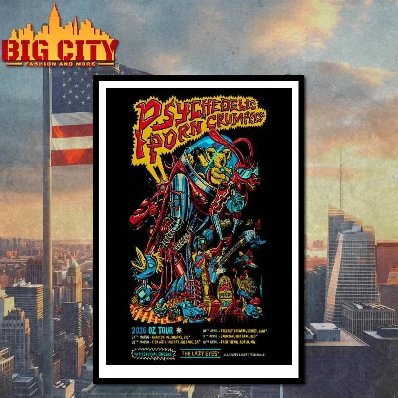 Psychedelic Porn Crumpets 2026 OZ Tour Limited Poster shirt Unisex
