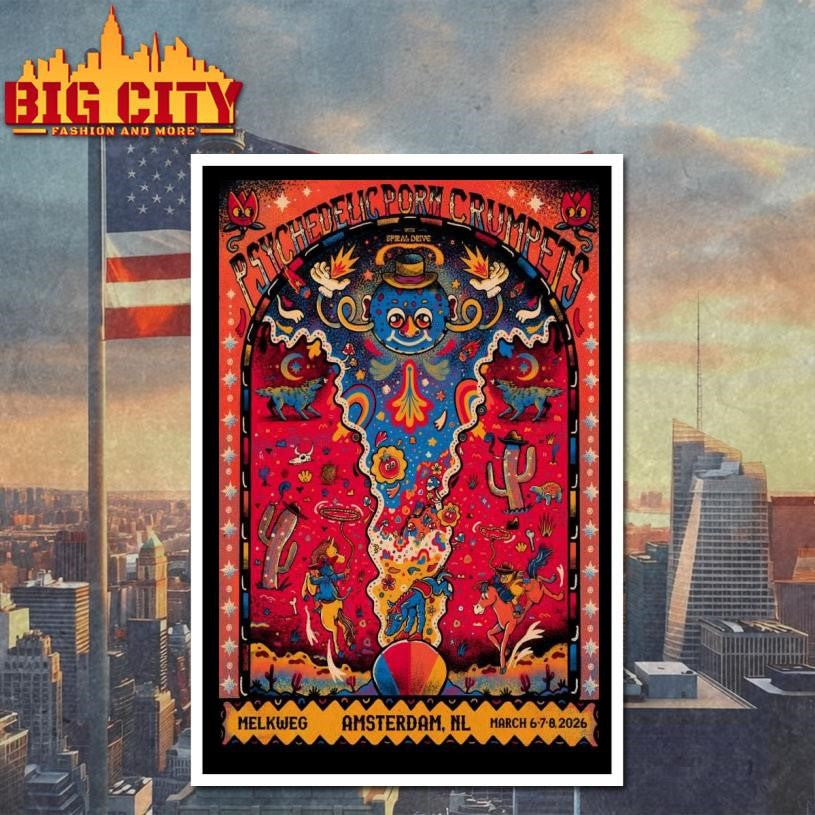 Psychedelic Porn Crumpets Tour Amsterdam NL On Mar 6-8 2026 Poster Shirt Unisex