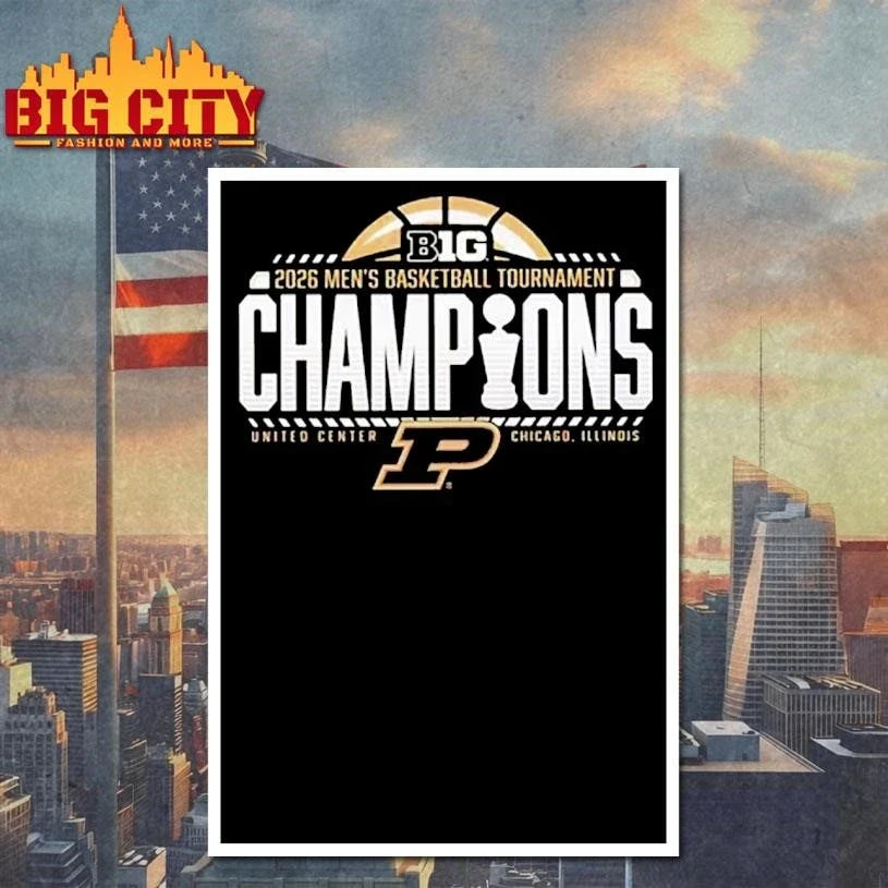 Purdue Boilermakers Black Blue 84 2026 Big Ten Men’s Basketball Tournament Champions Locker Room Shirt