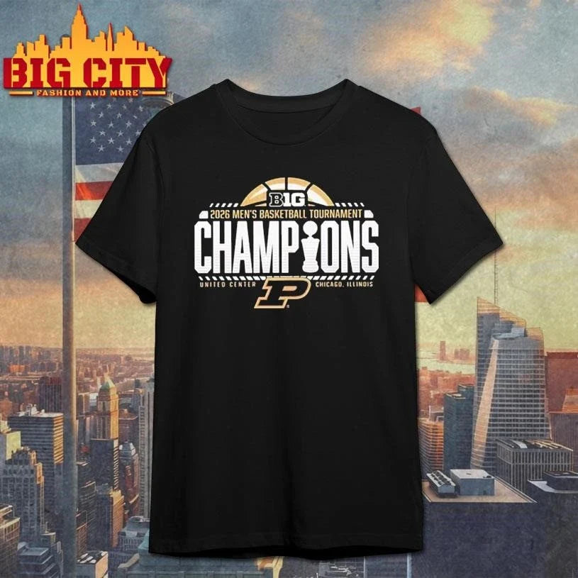 Purdue Boilermakers Black Blue 84 2026 Big Ten Men’s Basketball Tournament Champions Locker Room Shirt