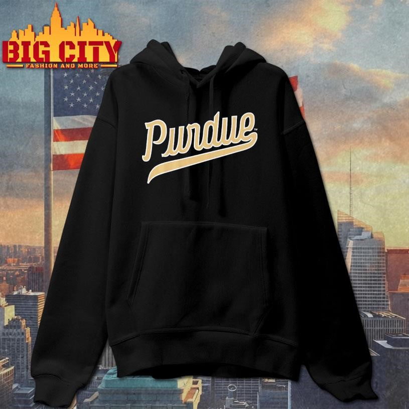 Purdue Boilermakers Black Script Logo Shirt Unisex