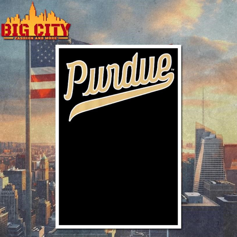 Purdue Boilermakers Black Script Logo Shirt Unisex