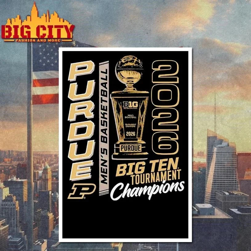 Purdue Boilermakers Men’s Basketball 2026 Big Ten Tournament Champions Trophy Shirt Unisex