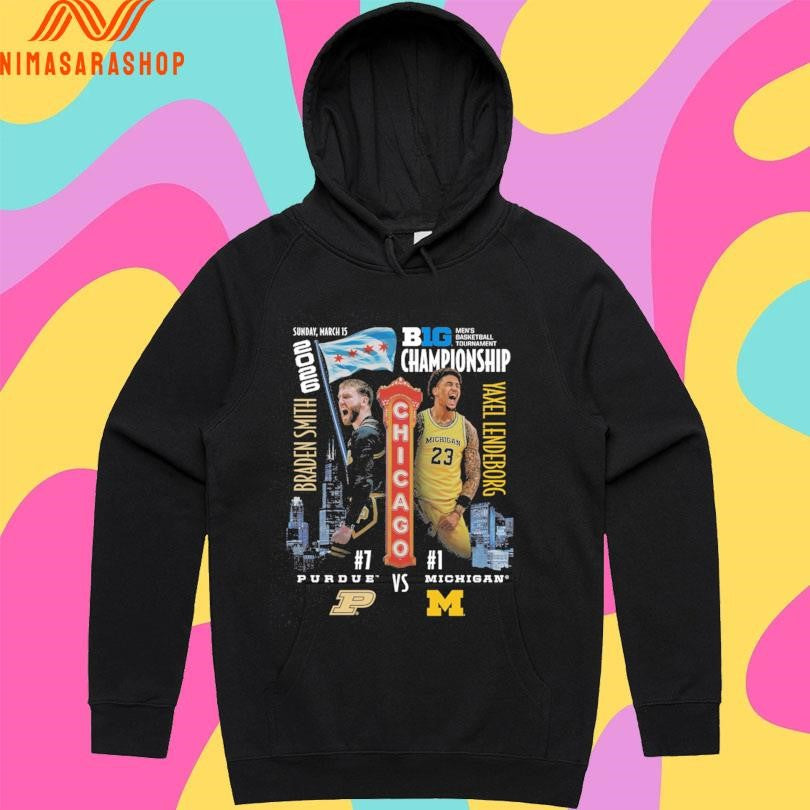 Purdue Boilermakers Vs Michigan Wolverines Braden Smith Vs Yaxel Lendeborg Sunday March 15 2026 Big Men’s Basketball Tournament Championship Shirts