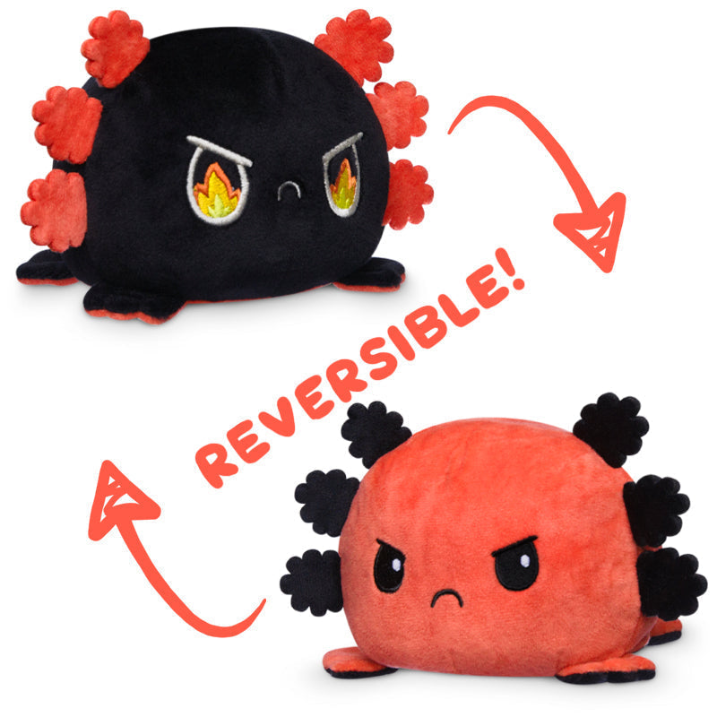 TeeTurtle Reversible Axolotl Plushie (Black + Red) Unisex