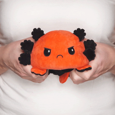 TeeTurtle Reversible Axolotl Plushie (Black + Red) Unisex
