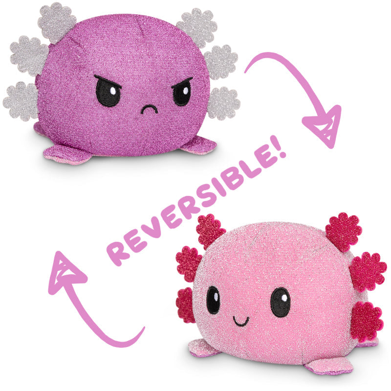 TeeTurtle Reversible Axolotl Plushie (Purple Sparkle + Pink Sparkle) Unisex