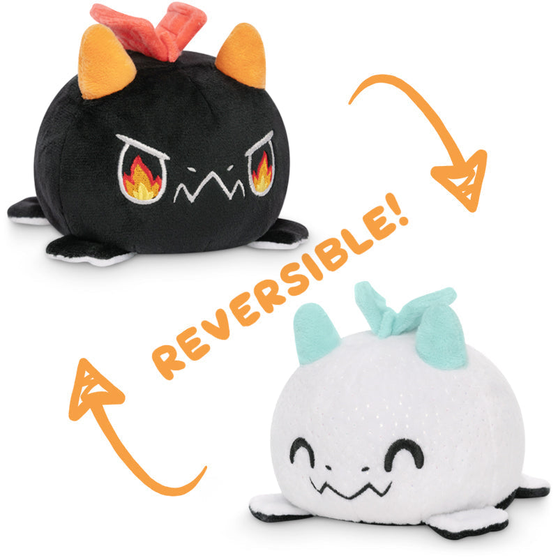 TeeTurtle Reversible Dragon Plushie (Black + White Sparkle) Unisex