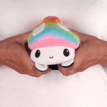 TeeTurtle Reversible Mushroom Plushie (Gray + Rainbow) Unisex