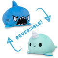 TeeTurtle Reversible Shark & Narwhal Plushie (Blue + Aqua) Unisex