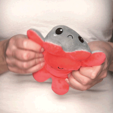 TeeTurtle Reversible Octopus Plushie (Red + Gray) Unisex
