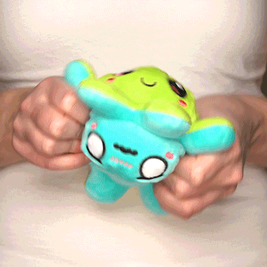 TeeTurtle Reversible Octopus Plushie (Aqua + Light Green) Unisex