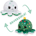 TeeTurtle Reversible Octopus Plushie (Snowy Trees + Christmas Ornaments) Unisex