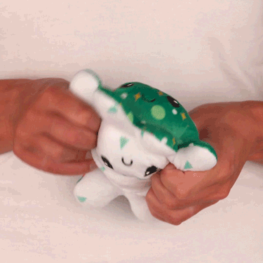 TeeTurtle Reversible Octopus Plushie (Snowy Trees + Christmas Ornaments) Unisex