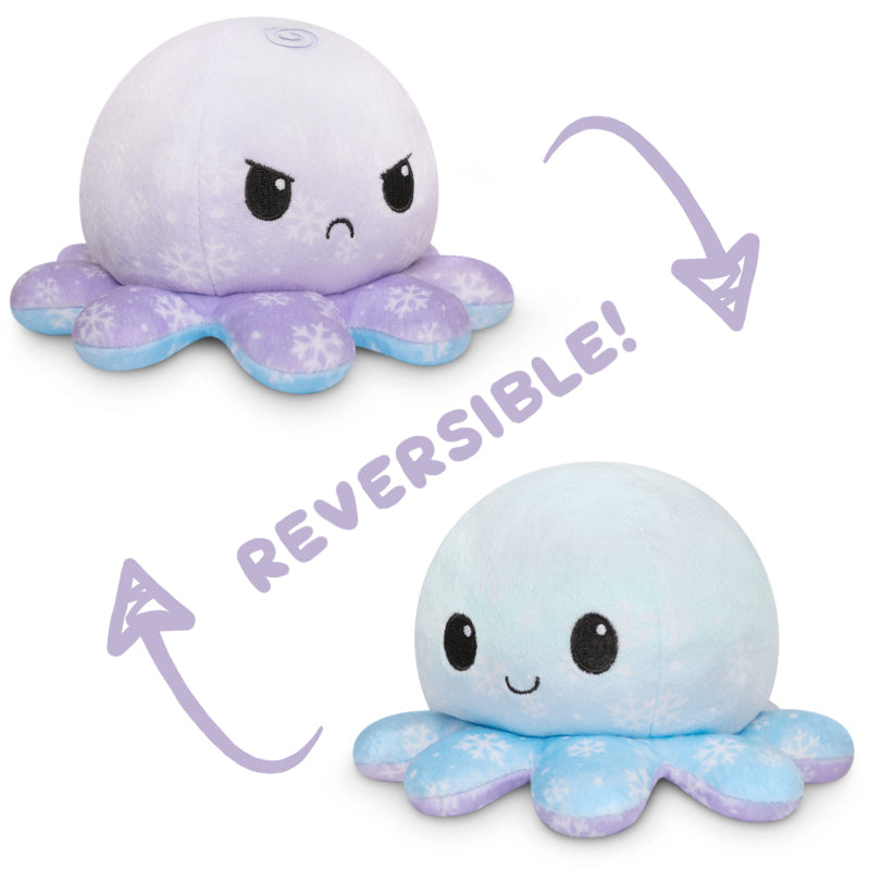 TeeTurtle Reversible Octopus Plushie (Snowflakes) Unisex