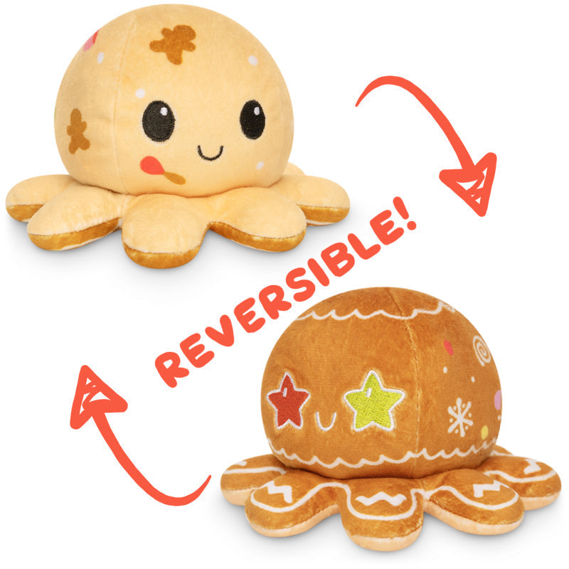 TeeTurtle Reversible Octopus Plushie (Baking + Gingerbread) Unisex