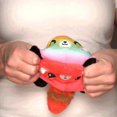 TeeTurtle Reversible Red Panda Plushie (Red + Rainbow) Unisex