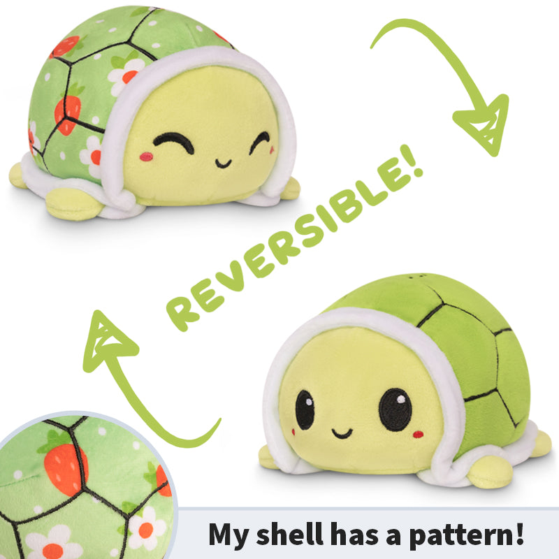 TeeTurtle Reversible Turtle Plushie (Strawberries & Flowers Shell) Unisex
