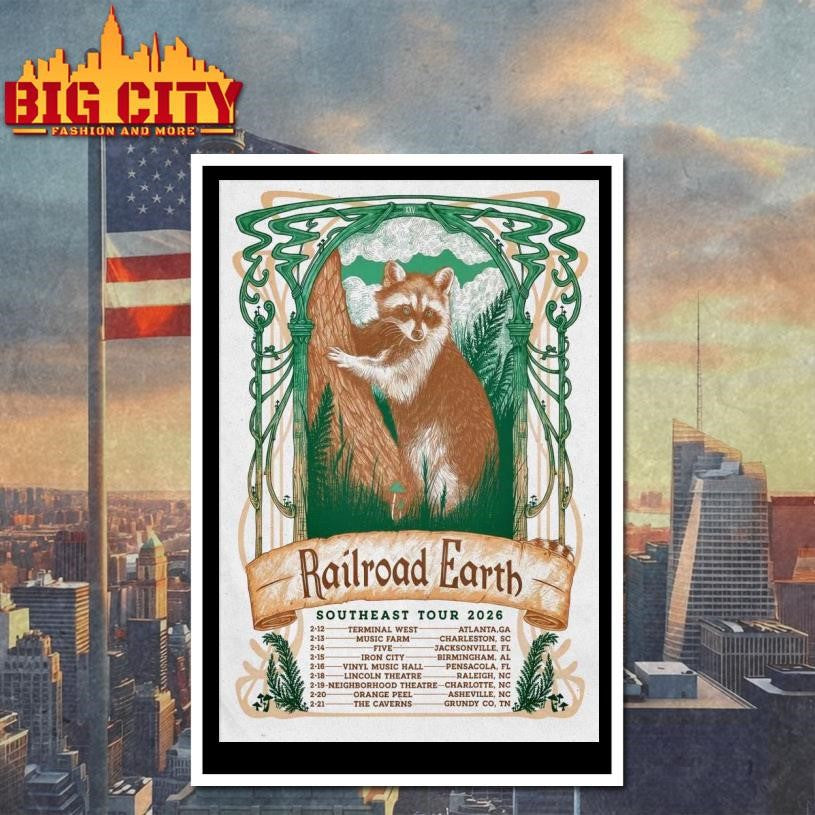 Railroad Earth Southeast 2026 Tour Poster Shirt Unisex