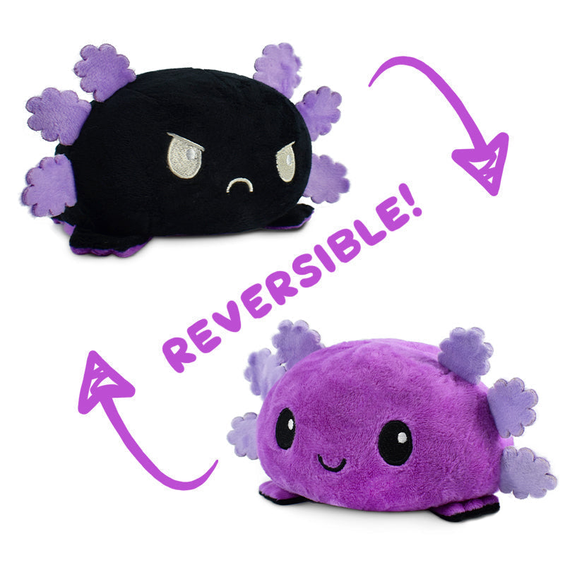 TeeTurtle Reversible Axolotl Plushie (Black + Purple) Unisex
