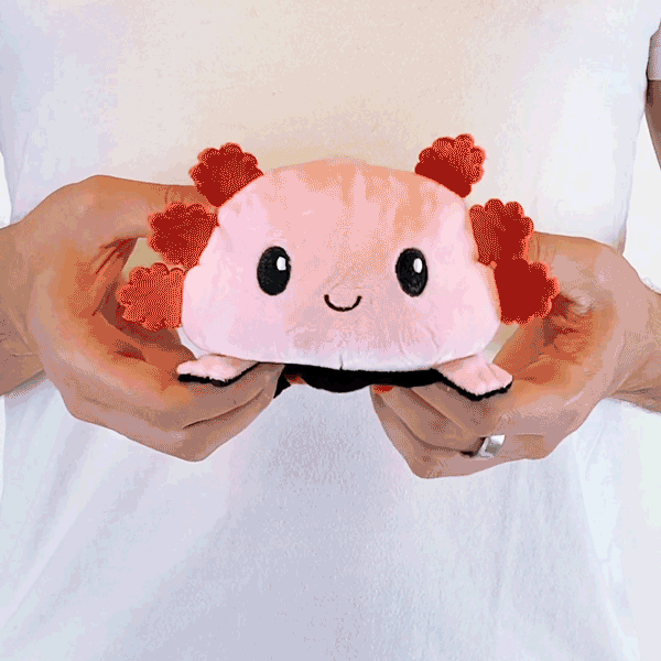 TeeTurtle Reversible Axolotl Plushie (Black + Pink) Unisex