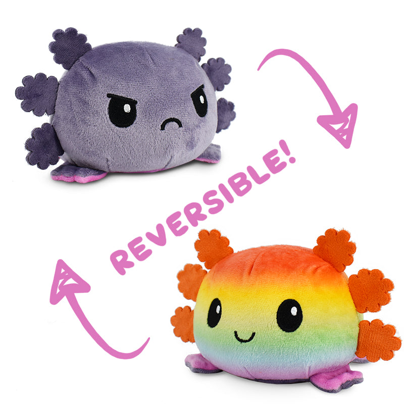 TeeTurtle Reversible Axolotl Plushie (Gray + Rainbow) Unisex