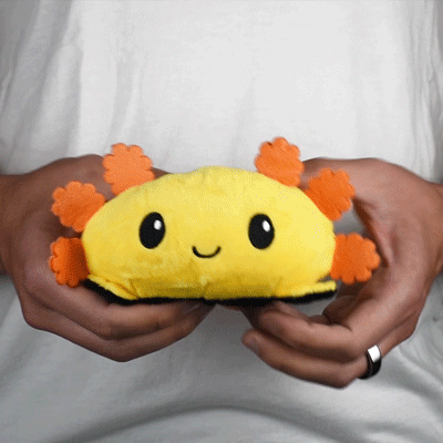 TeeTurtle Reversible Axolotl Plushie (Black + Yellow) Unisex