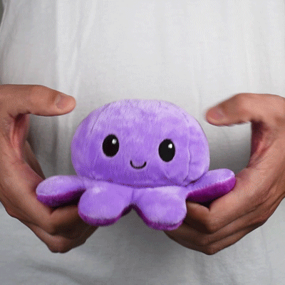 TeeTurtle Reversible Octopus Plushie (Purple + Light Purple) Unisex