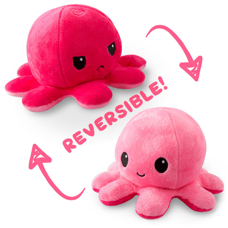 TeeTurtle Reversible Octopus Plushie (Pink + Light Pink) Unisex